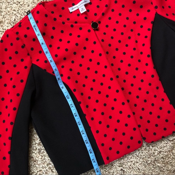 Danny & Nicole 2pc Red & Black Polka Dot Jacket Dress Set Size 8 - Picture 7 of 14